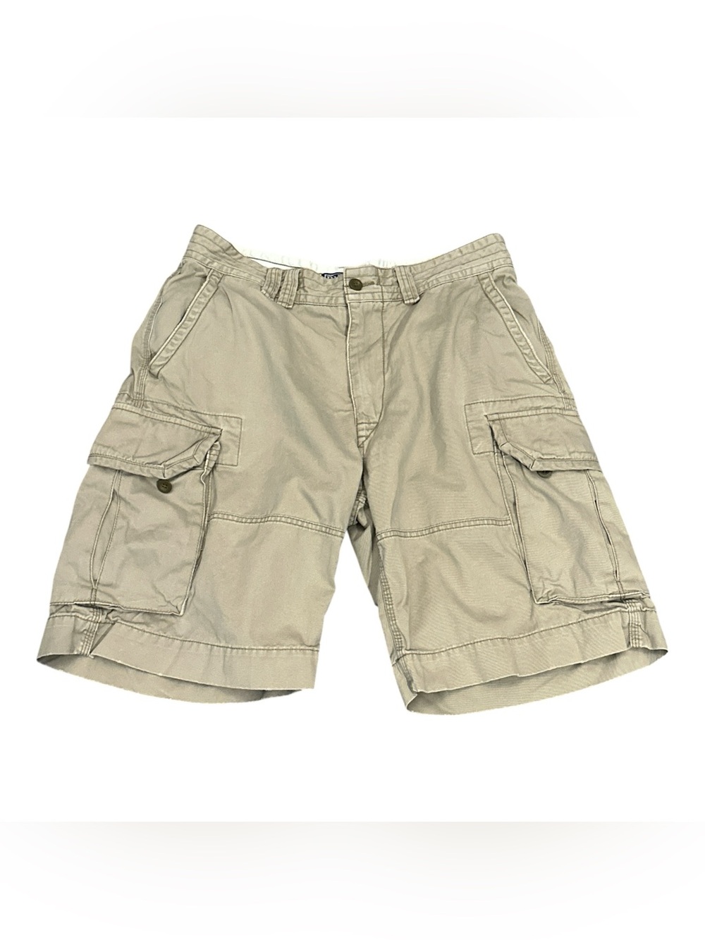 VTG Polo Ralph Lauren Cargo Shorts Men’s 33 Y2K Utility 9” Inseam Khaki